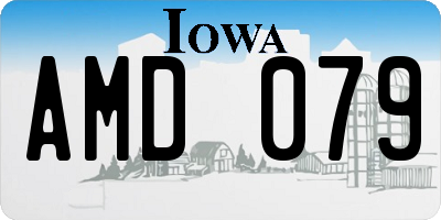 IA license plate AMD079