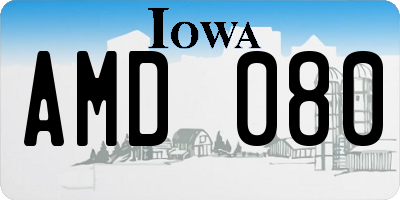 IA license plate AMD080