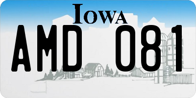 IA license plate AMD081