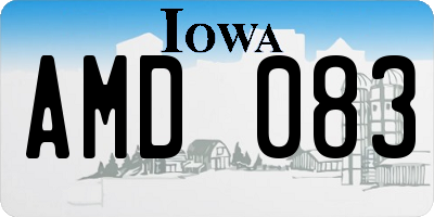 IA license plate AMD083
