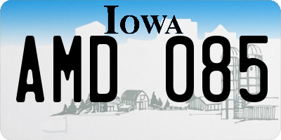 IA license plate AMD085