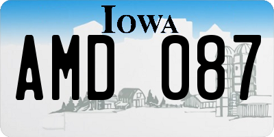 IA license plate AMD087