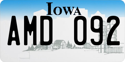 IA license plate AMD092