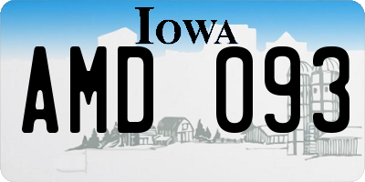 IA license plate AMD093