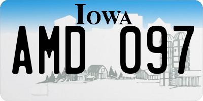 IA license plate AMD097