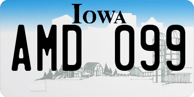 IA license plate AMD099