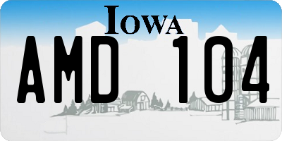 IA license plate AMD104