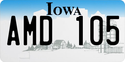 IA license plate AMD105