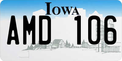 IA license plate AMD106