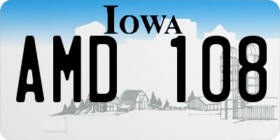 IA license plate AMD108
