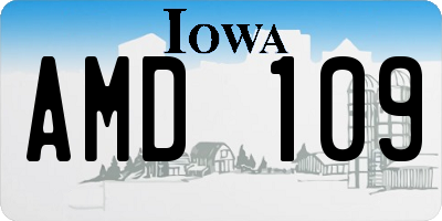 IA license plate AMD109