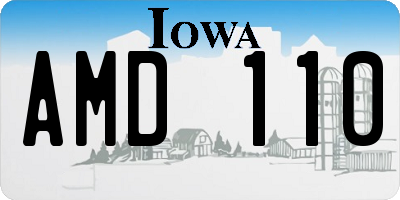 IA license plate AMD110