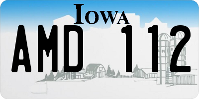 IA license plate AMD112