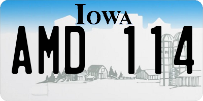 IA license plate AMD114