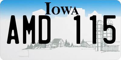 IA license plate AMD115