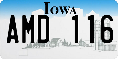 IA license plate AMD116