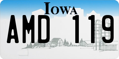 IA license plate AMD119