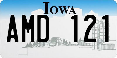 IA license plate AMD121