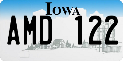 IA license plate AMD122