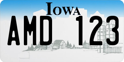 IA license plate AMD123
