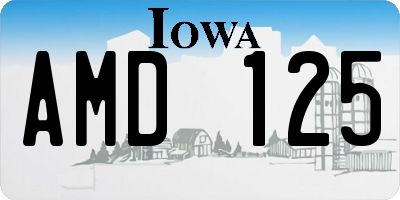 IA license plate AMD125