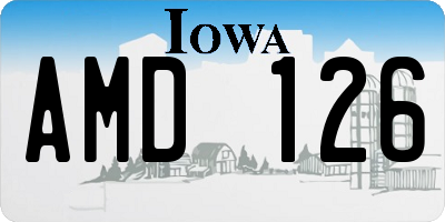 IA license plate AMD126