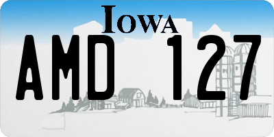 IA license plate AMD127