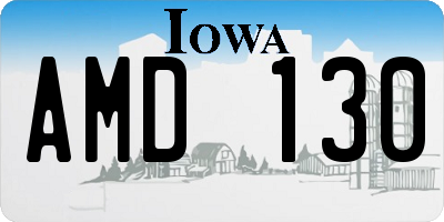 IA license plate AMD130