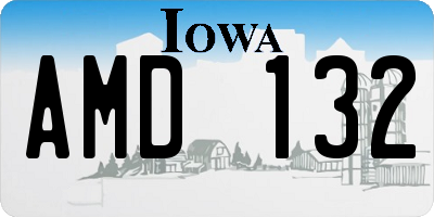 IA license plate AMD132