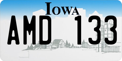 IA license plate AMD133