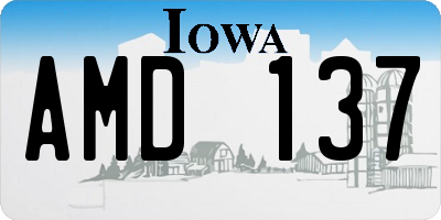 IA license plate AMD137