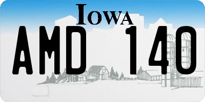 IA license plate AMD140
