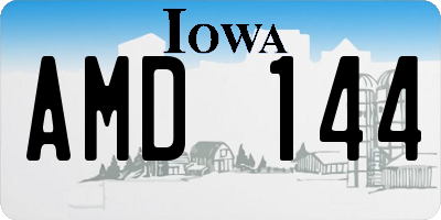 IA license plate AMD144