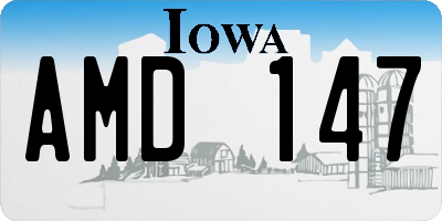 IA license plate AMD147