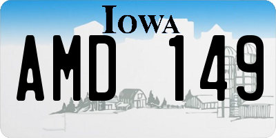 IA license plate AMD149