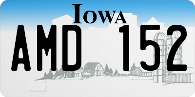 IA license plate AMD152