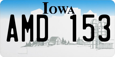 IA license plate AMD153