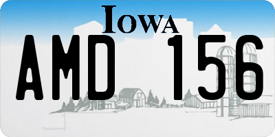 IA license plate AMD156
