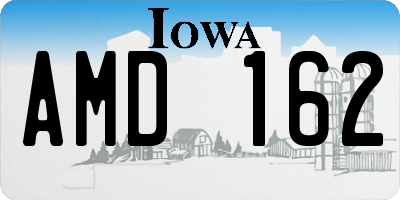 IA license plate AMD162