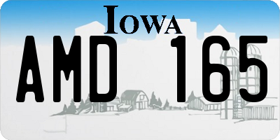 IA license plate AMD165