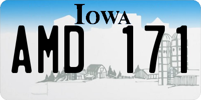 IA license plate AMD171