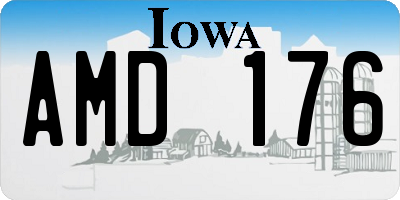 IA license plate AMD176