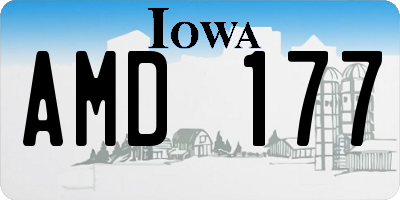 IA license plate AMD177