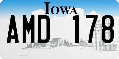 IA license plate AMD178