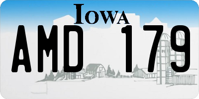 IA license plate AMD179