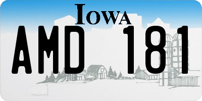 IA license plate AMD181
