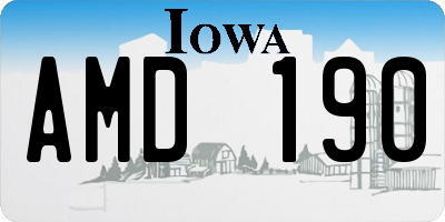 IA license plate AMD190