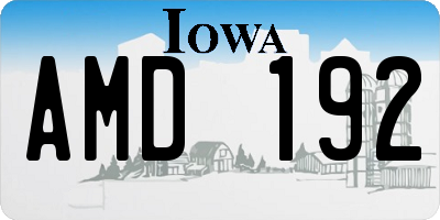 IA license plate AMD192