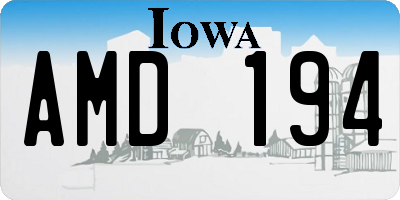 IA license plate AMD194