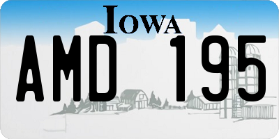 IA license plate AMD195